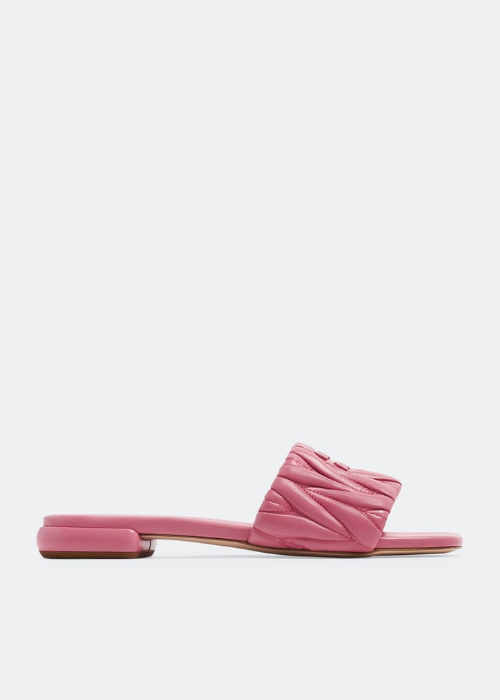 サンダル・ミュール Miu Miu Light Pink Nappa Leather Slippers Miu Miu Light Pink Nappa Leather Slippers (MiuMiu/サンダル