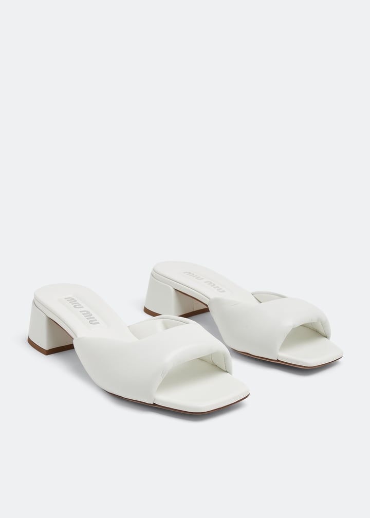 Miu Miu Leather sandals for Women - White in UAE | Level Shoes