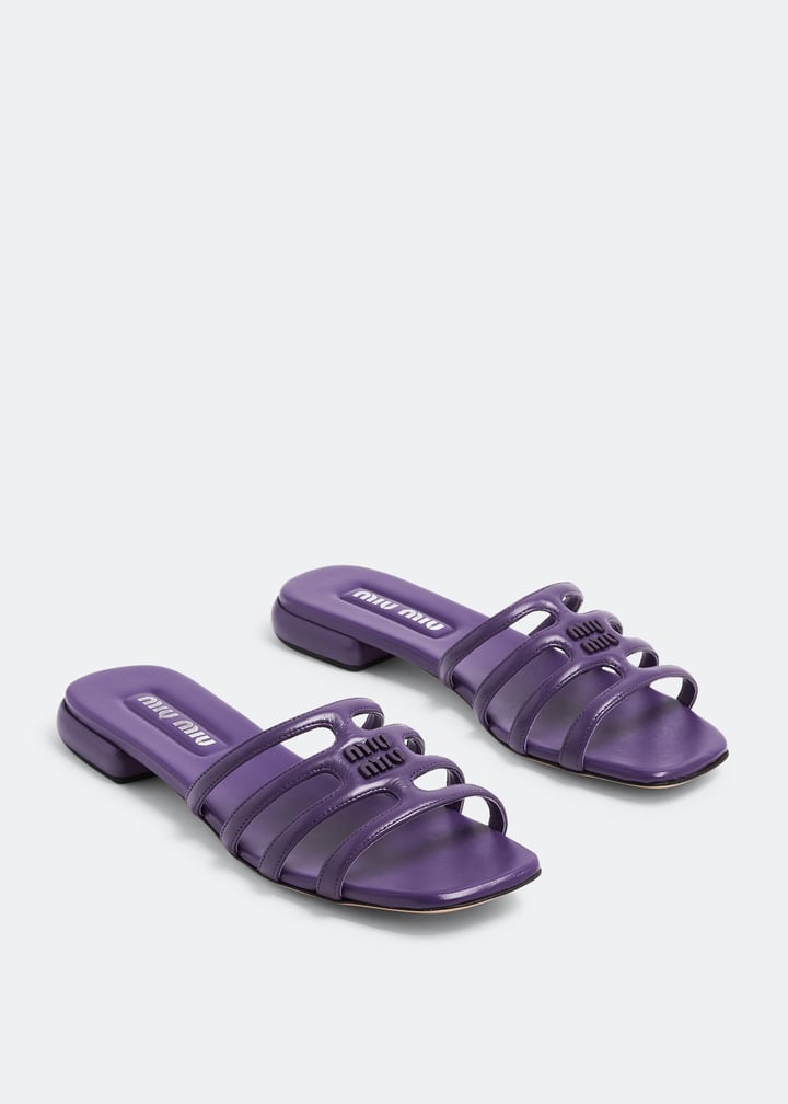 MIUMIU Miu Miu Padded leather sandals for Women - Purple in UAE