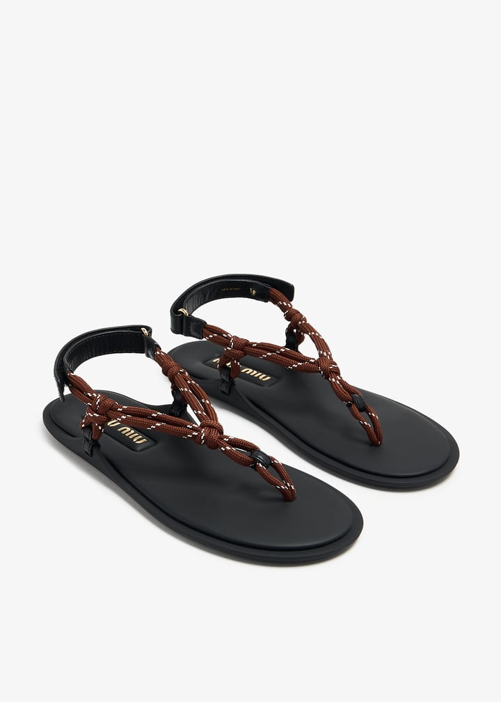 Miu Miu Cord thong sandals for Women - Brown in UAE | Level