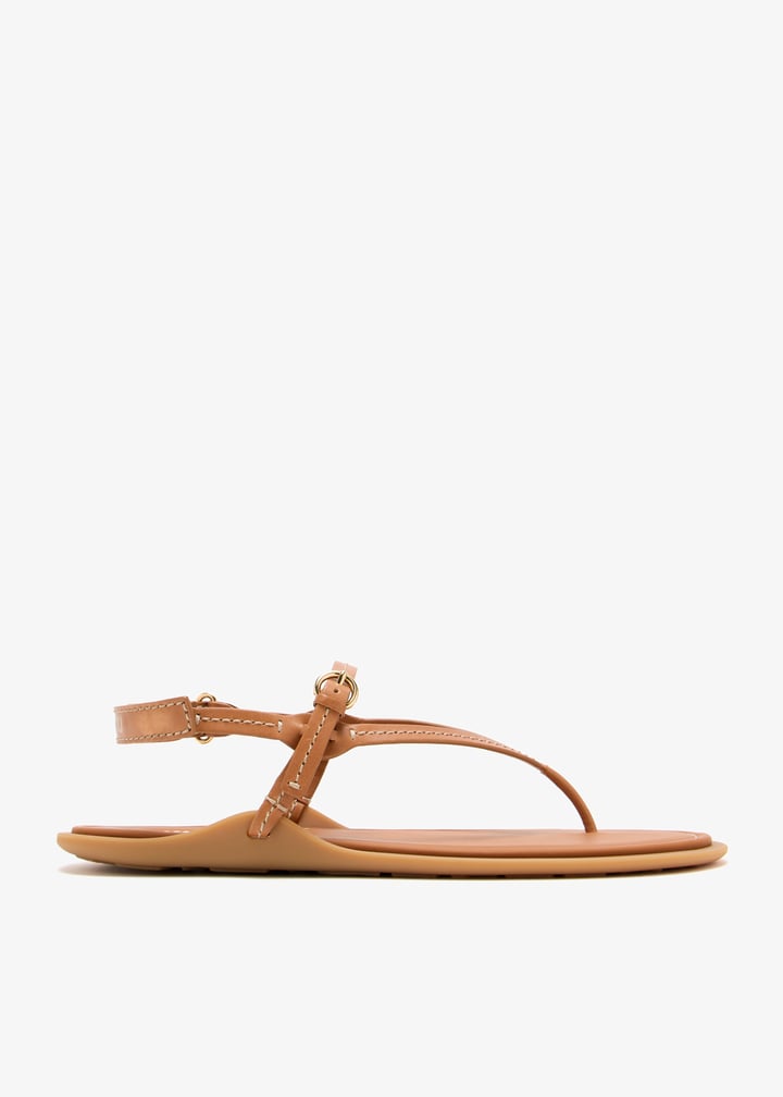 Miu Miu Leather thong sandals for Women - Brown in KSA | Level Shoes