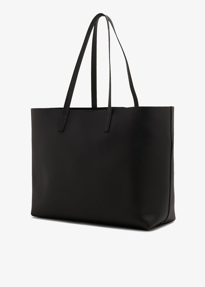 トートバッグ Saint Laurent Black Vinyl And Leather Panier Shopping Bag Saint Laurent Leather shopping tote bag for Women - Black in