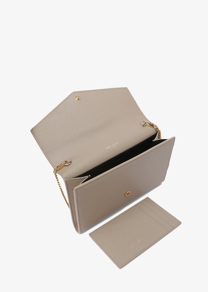 Saint Laurent Uptown chain wallet for Women - Beige in UAE