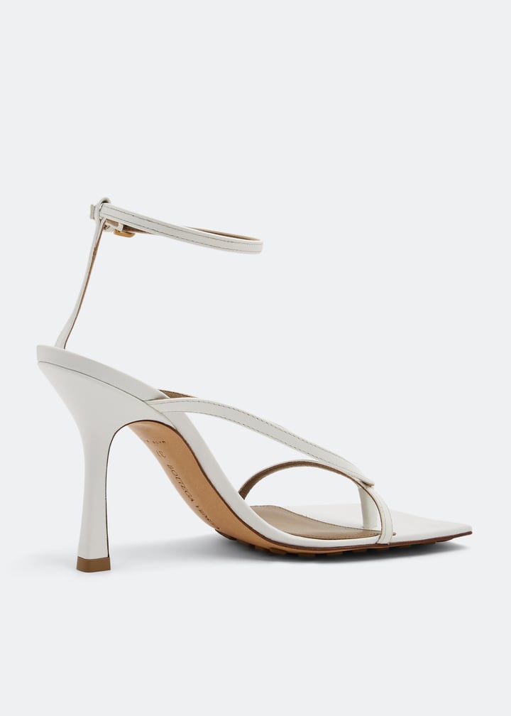 Square Toe Bottega Veneta White Strappy Heels Bottega Veneta