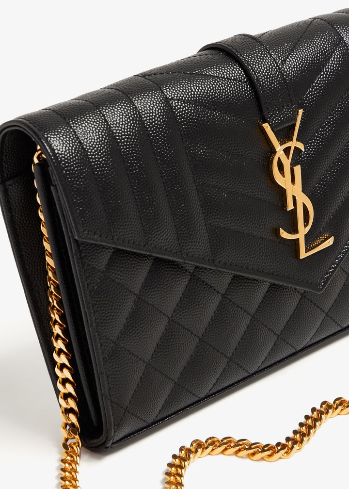 Saint Laurent Monogram chain wallet for Women - Black in UAE