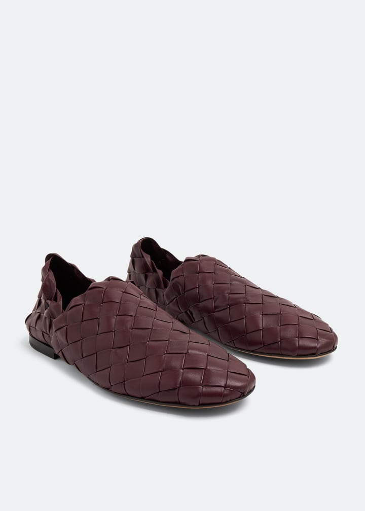 Bottega Veneta Intreccio leather slippers for Men - Brown in Bottega Veneta Intreccio leather slippers for Men - Brown in