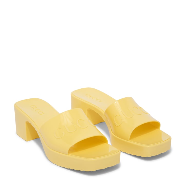 Heeled Sandals Gucci Rubber Sandals Yellow Gucci Rubber Sandals