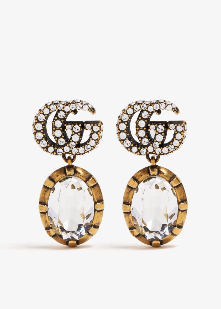 Gucci Double G crystal earrings for Women - Gold in UAE