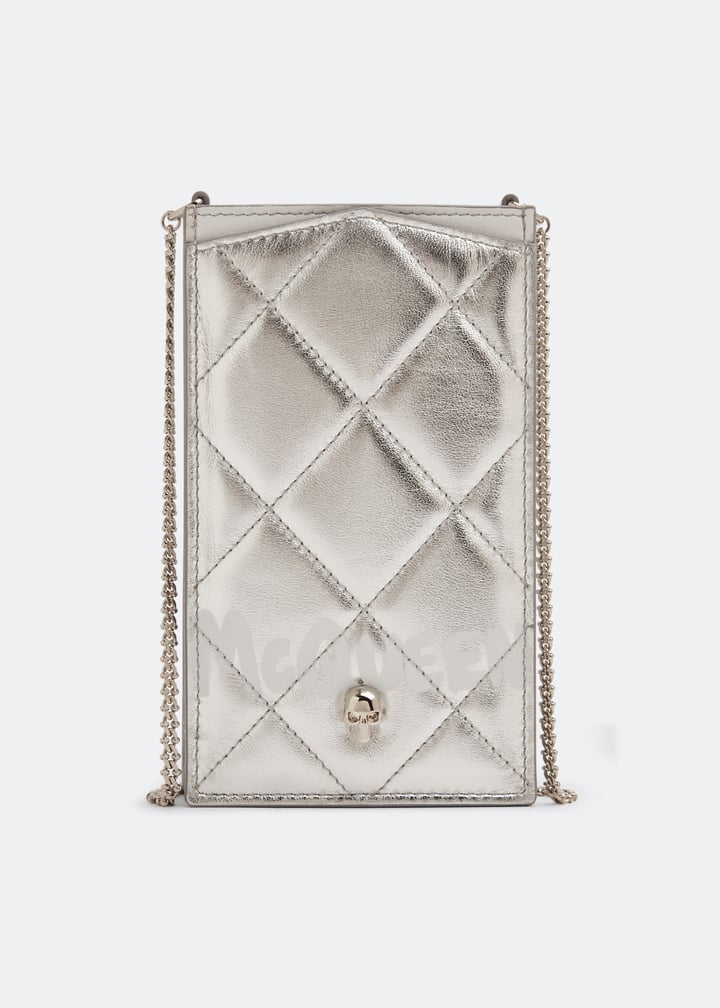 McQueen Chain phone case for Women Silver in UAE Level Shoes