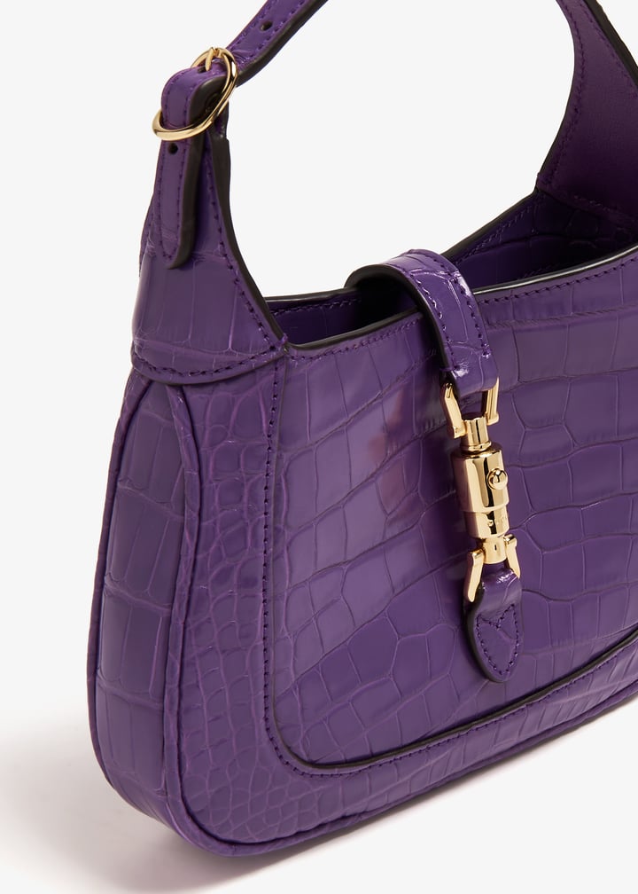 Gucci Jackie 1961 croc mini shoulder bag for Women Purple in