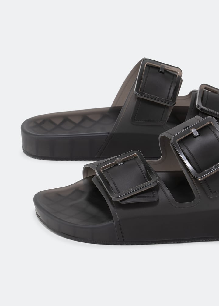 靴 BALENCIAGA Mallorca buckle slide sandals BALENCIAGA Mallorca Platform Leather Sandals Slides Black