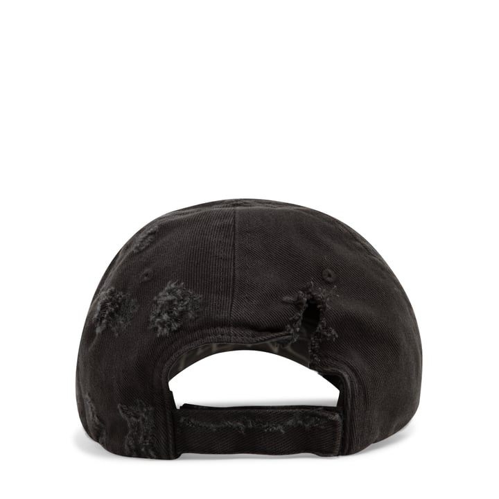 Balenciaga BB Destroyed Piercing cap for Women - Black in
