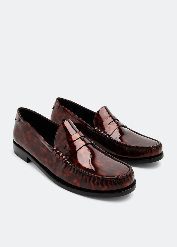 Saint Laurent Le Monogram penny loafers for Men - Brown in