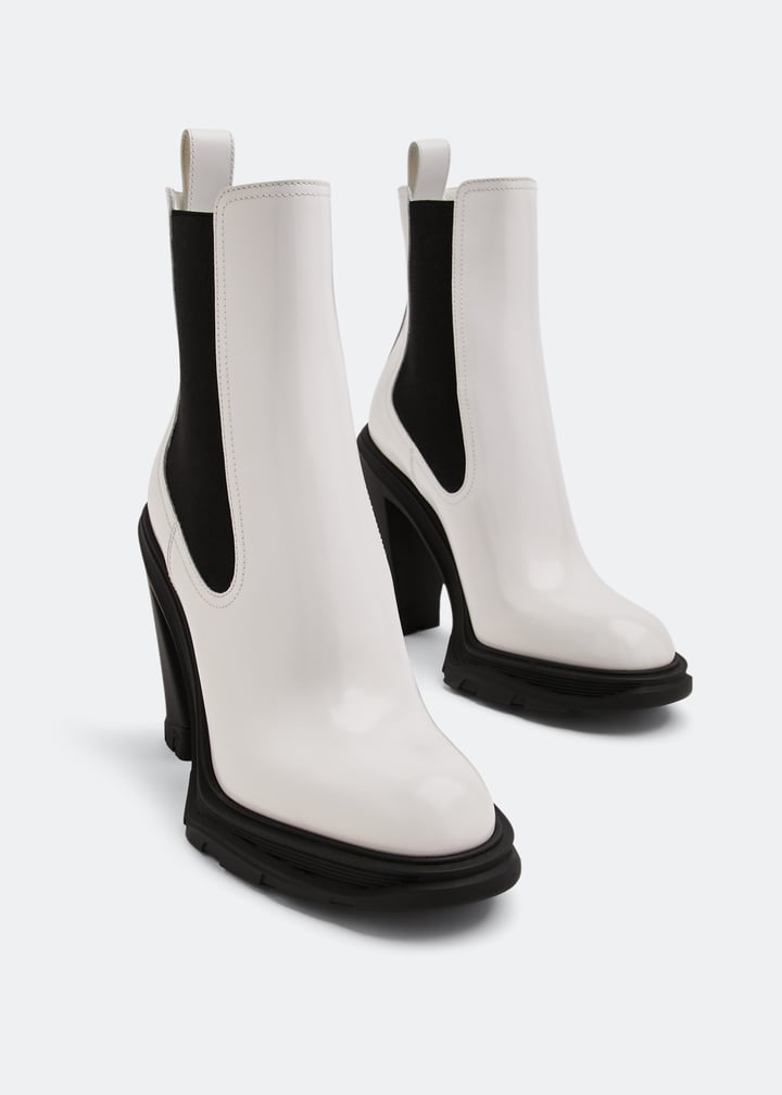 McQueen Tread Heeled Chelsea boots for Women White in UAE