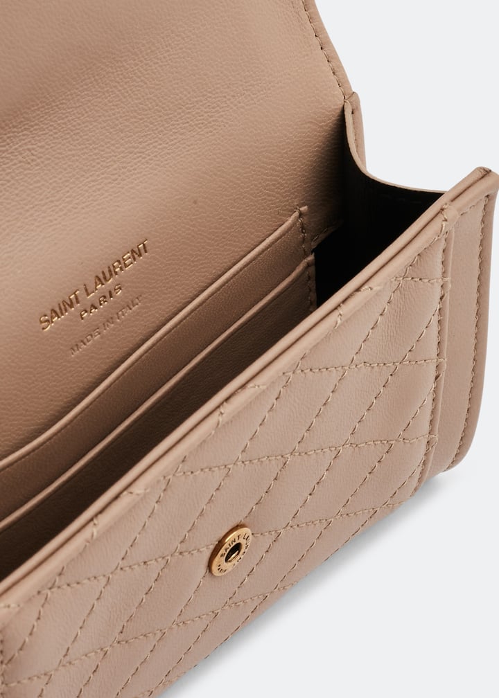 Saint Laurent Gaby small envelope wallet for Women - Beige