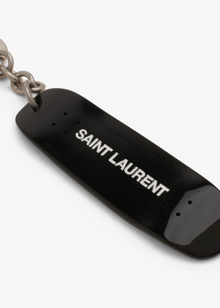 SAINT LAURENT スケートボードキーリング 新品未使用】SAINT LAURENT◇ウッドスケートボードキーホルダー