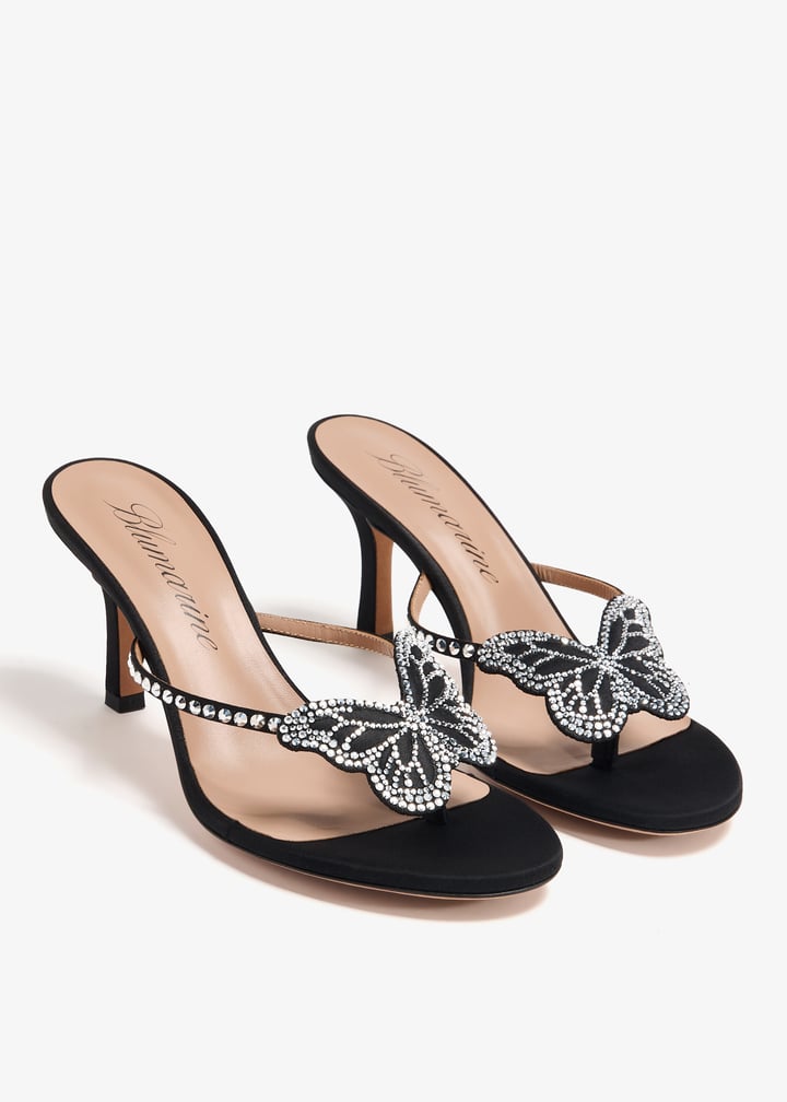 【関税込み】Blumarine ブラック Butterfly '105 ヒールサンダル Black Butterfly '105 Heeled Sandals by Blumarine on Sale