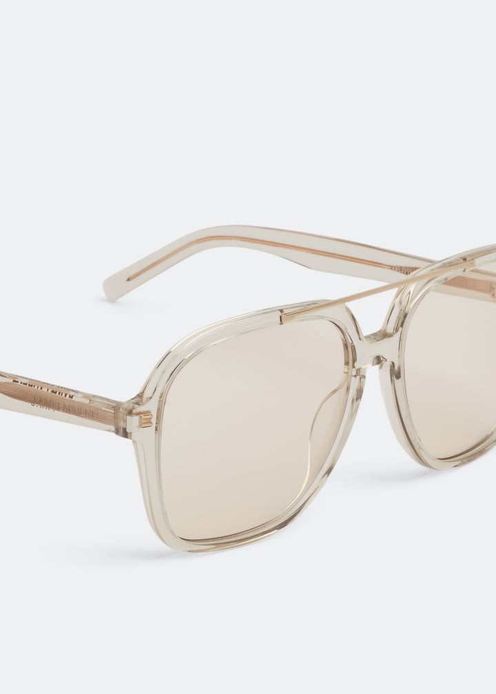 小物 SL 545 TRANSPARENT CREAM AND LIGHT GOLD Saint Laurent SL 545 Sunglasses in Transparent Cream & Light