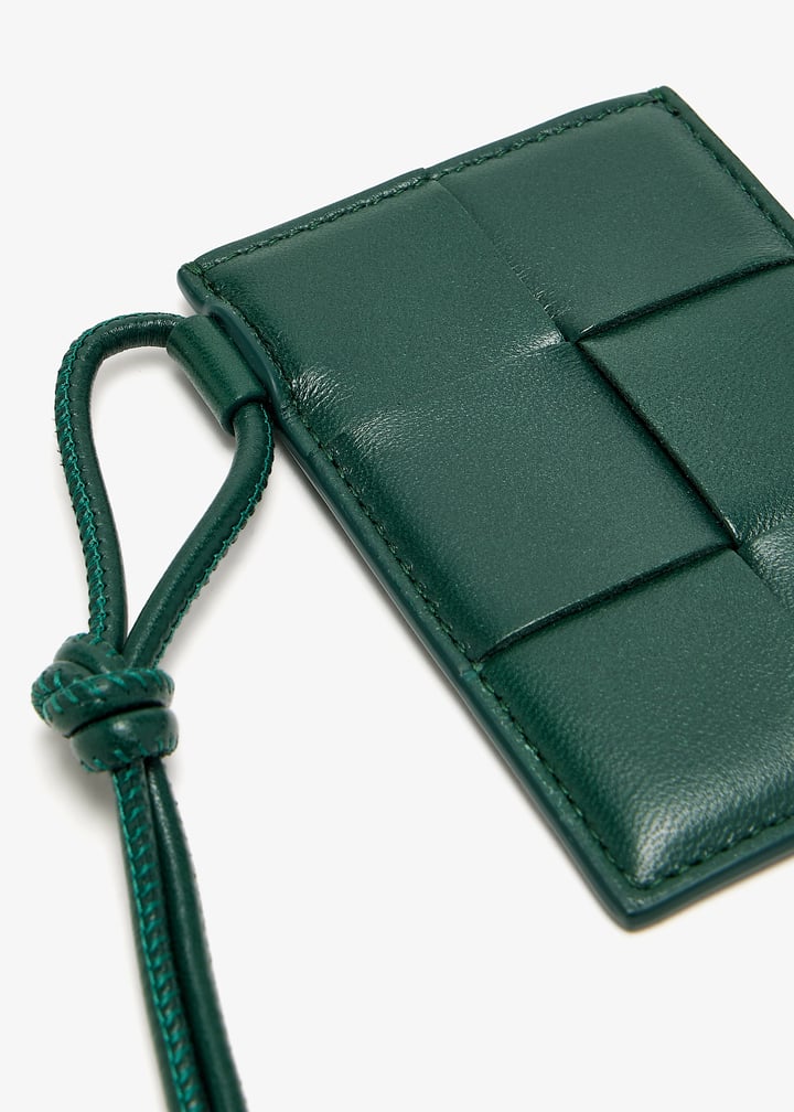 Bottega Veneta Cassette card case on strap for Men - Green