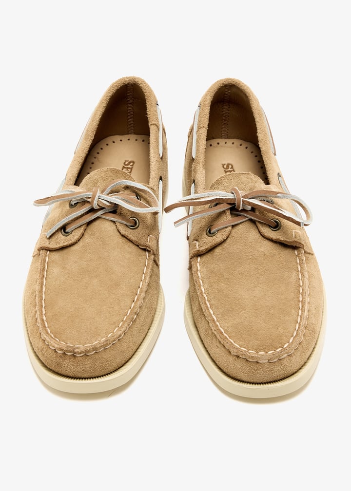 【関税込み】Sebago ベージュ Dan Boat Flesh Out ローファー SEBAGO セバゴ ／ スエードローファー型デッキシューズ「DAN