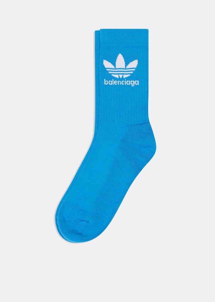 Balenciaga x adidas Logo socks for Men - Blue in UAE | Level