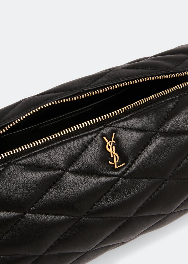 関税込☆SAINT LAURENT★レザー チューブバッグ CILINDRICA SADE Saint Laurent - Sade Black Quilted Patent Leather Tube Bag
