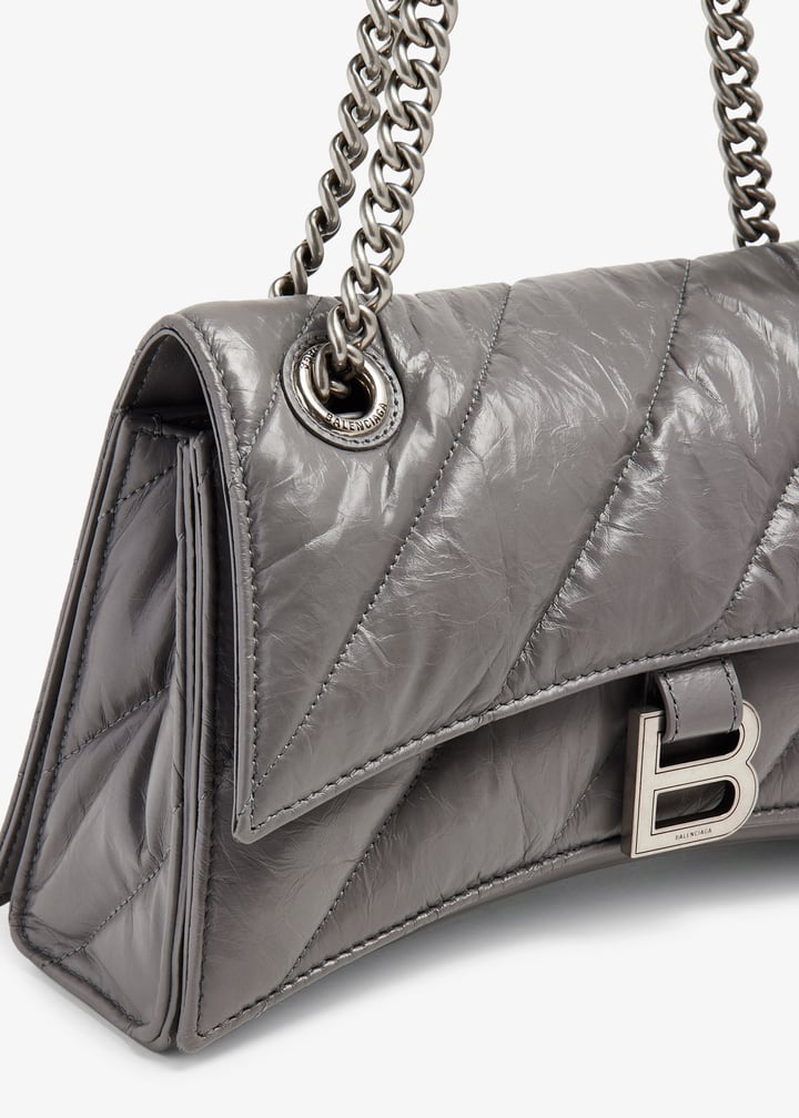 【BALENCIAGA】CRUSH SMALL CHAIN SHOULDER BAG Balenciaga Crush small chain bag for Women - Grey in UAE