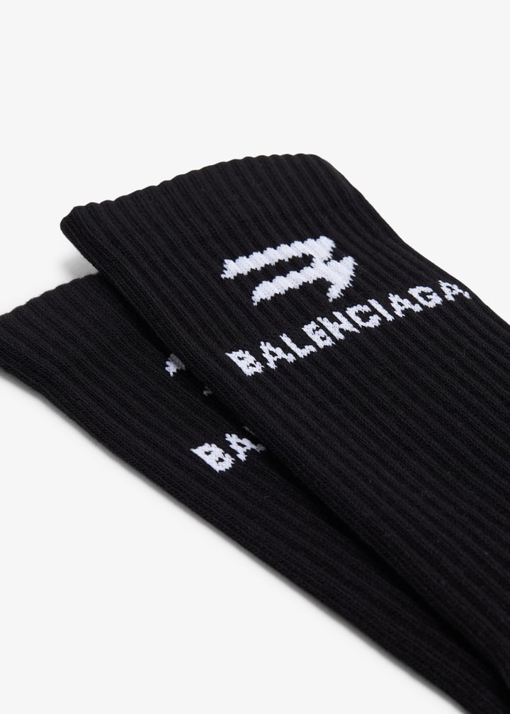 Balenciaga Sporty B Tennis socks for Men - Black in UAE | Level Shoes