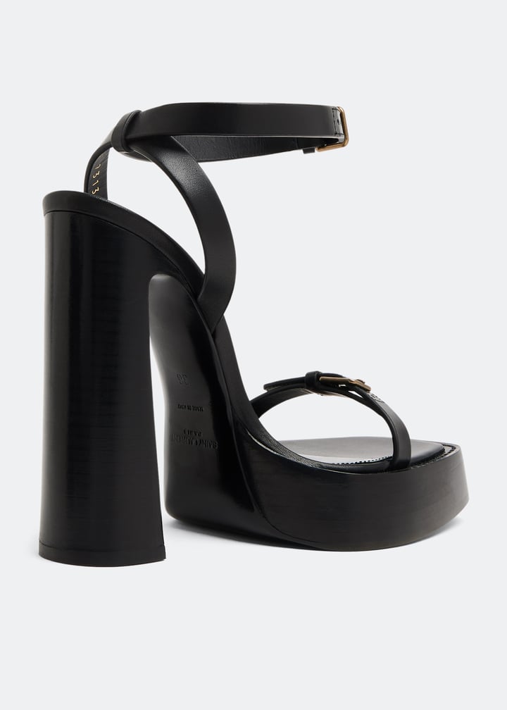Saint Laurent Platz platform sandals for Women Black in Qatar