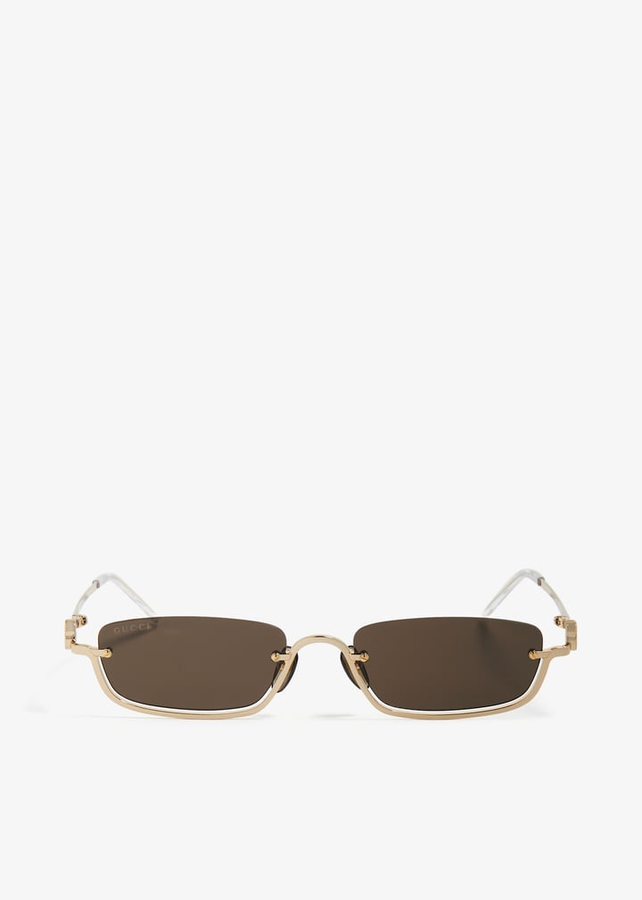 gucci326 Rectangular frame sunglasses in tortoiseshell acetate