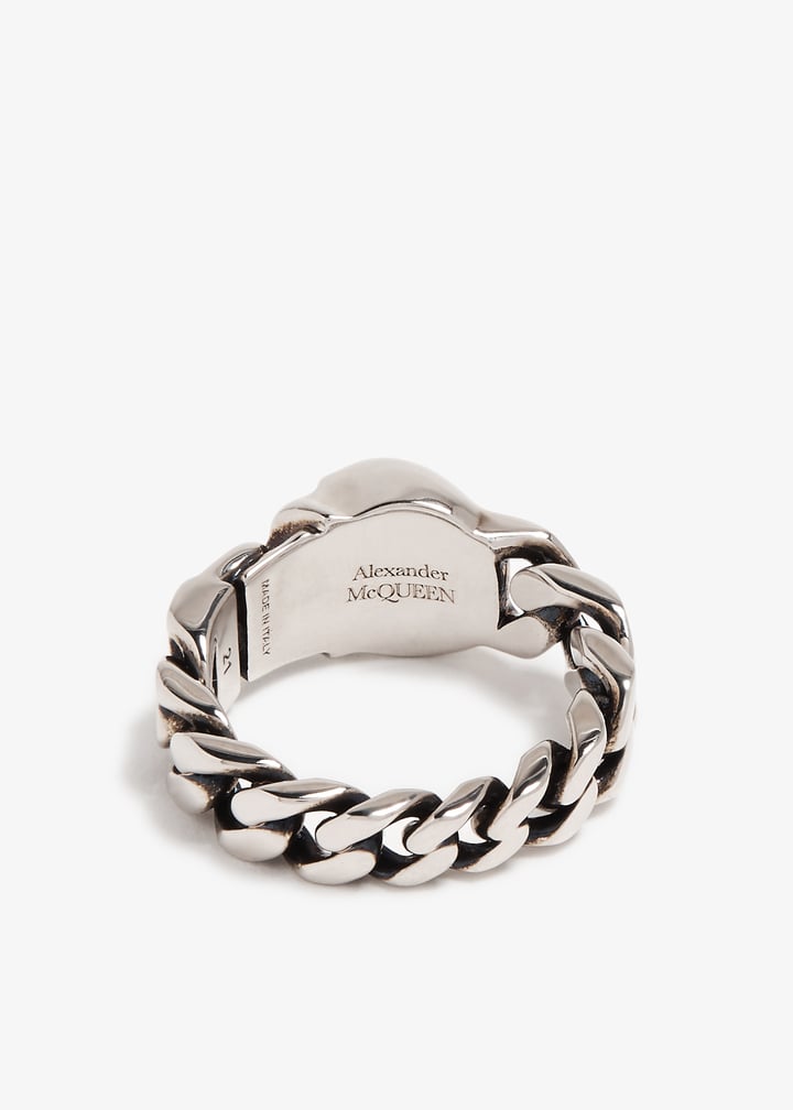 McQueen Skull Chain ring for Men - Silver in UAE | Level Shoes