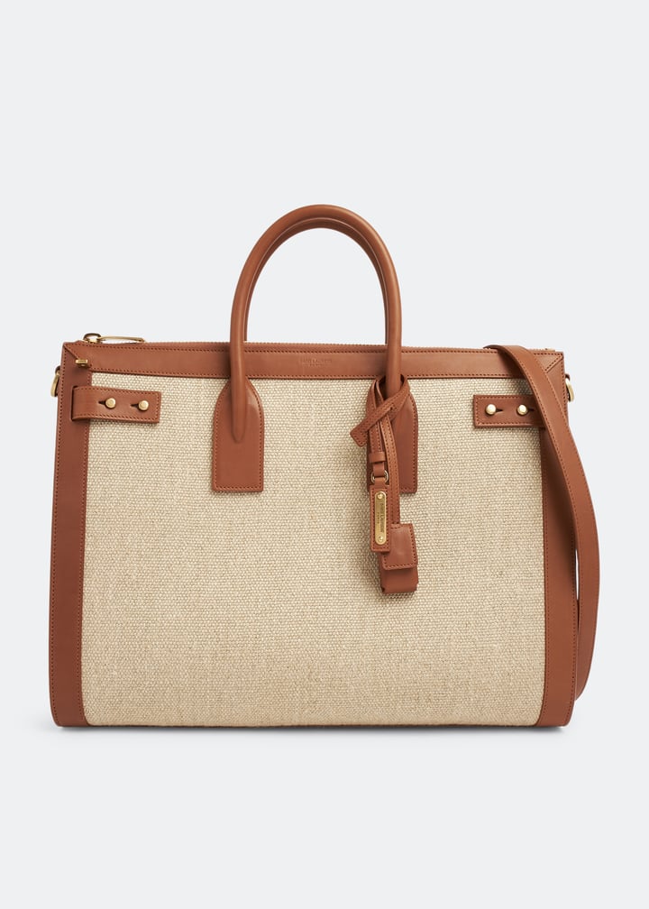 Saint Laurent Sac De Jour linen tote bag for Men - Beige in