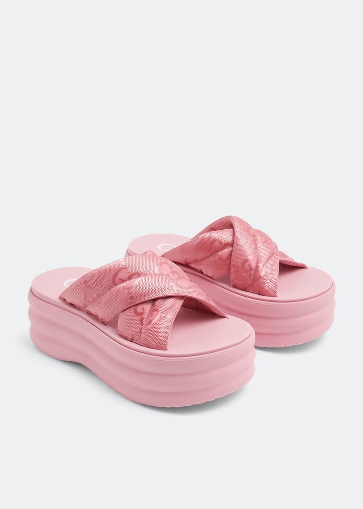 Gucci GG platform slide sandals for Women Pink in KSA Level Shoes
