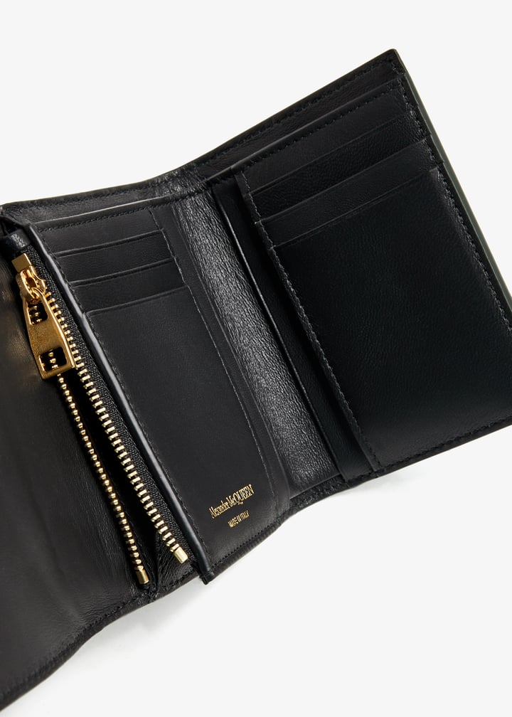 財布・小物その他 ALEXANDER MCQUEEN Woman Wallet Black 8044341T1AG 1000 Alexander McQueen Crocodile Effect Patent Leather Wallet