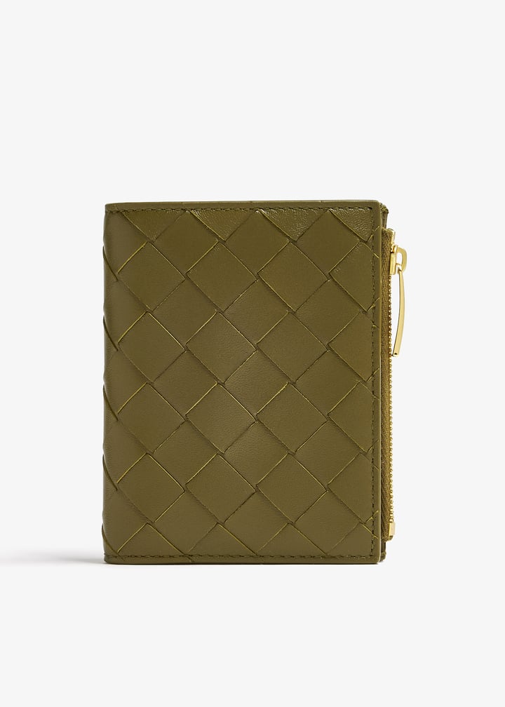 Bottega Veneta Small Intrecciato bi-fold zip wallet for