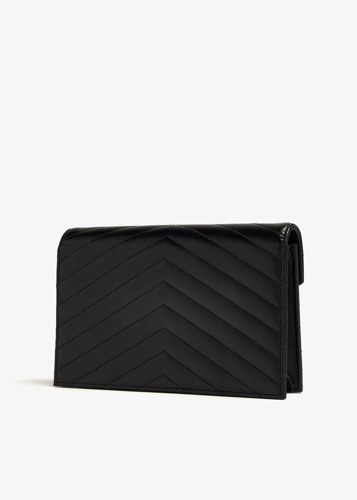 【SAINT LAURENT】ENVELOPE CHAIN WALLET Saint Laurent Envelope Triquilt YSL Wallet on Chain in