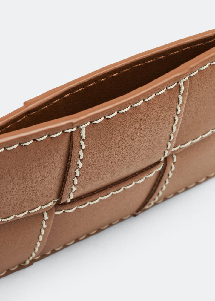 Bottega Veneta Cassette card case for Men - Brown in USA | Level Shoes