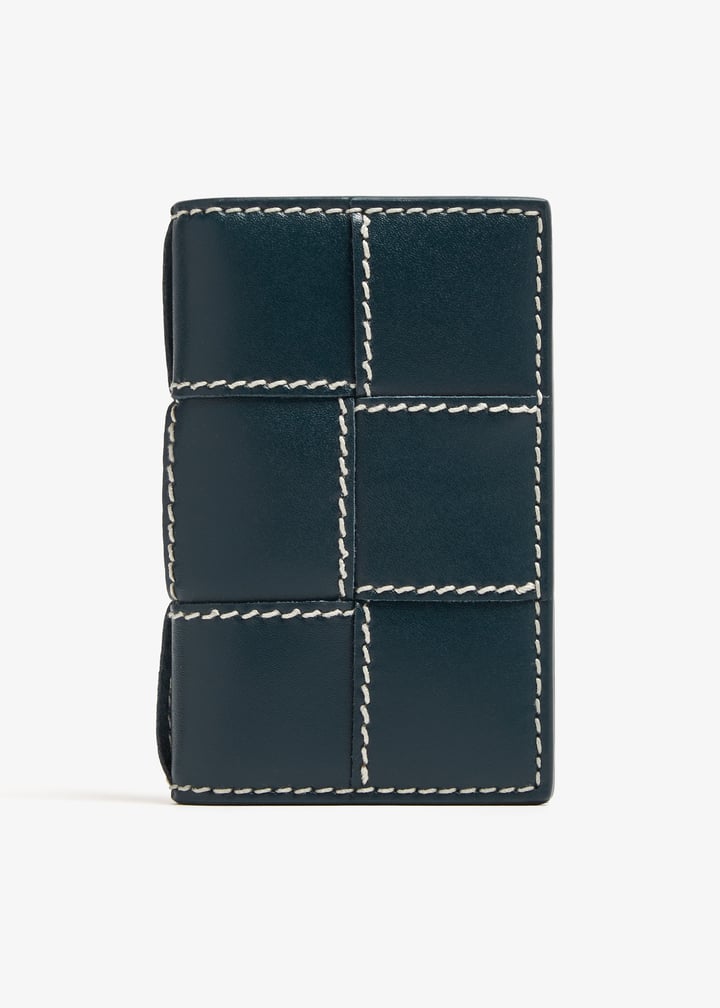 Bottega Veneta Cassette card case for Men - Blue in USA | Level Shoes
