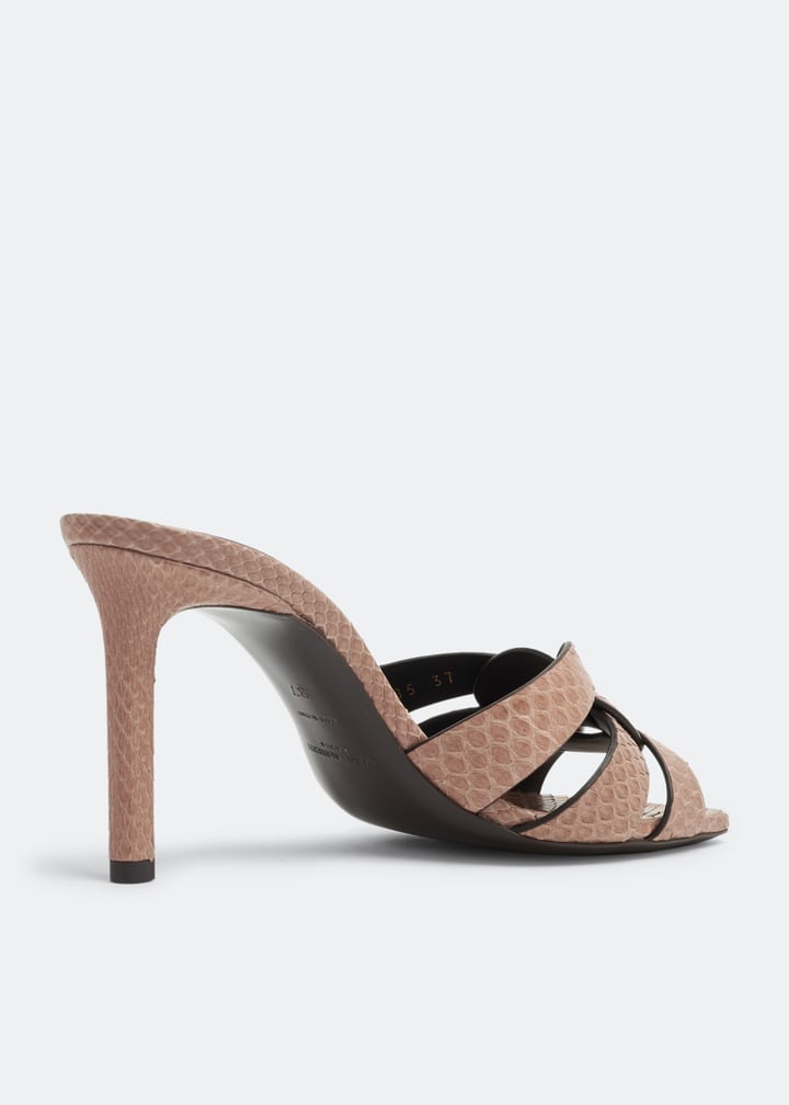 Saint Laurent トリビュート ミュール ブラウン TRIBUTE MULES in smooth leather | Saint Laurent | YSL US