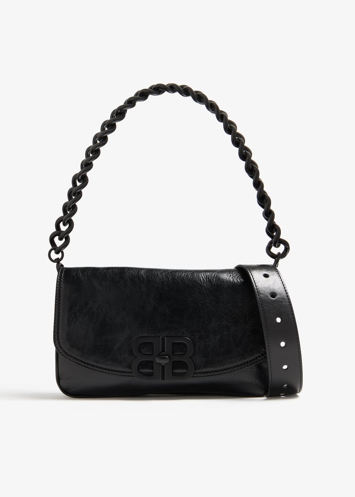 【関税込み】Balenciaga ブラック スモール BB Soft バッグ BB Soft Small Flap leather shoulder bag in black