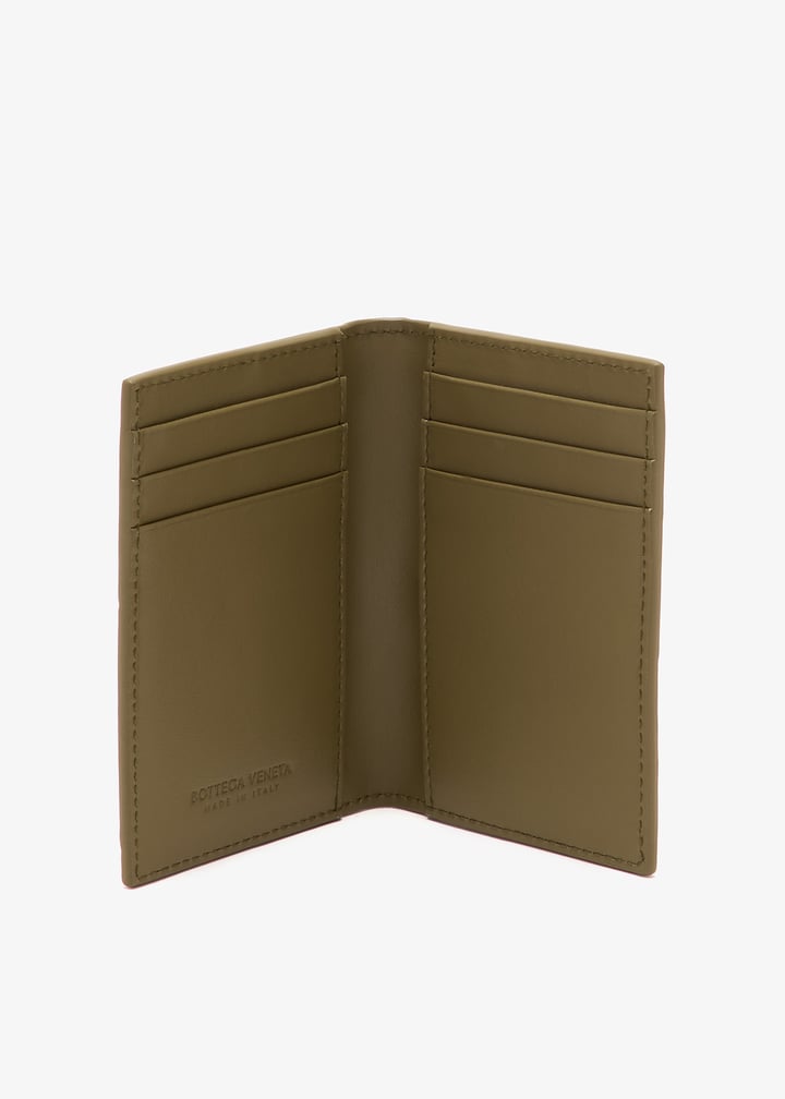 Bottega Veneta Ostrich flap card case for Men - Khaki in UAE