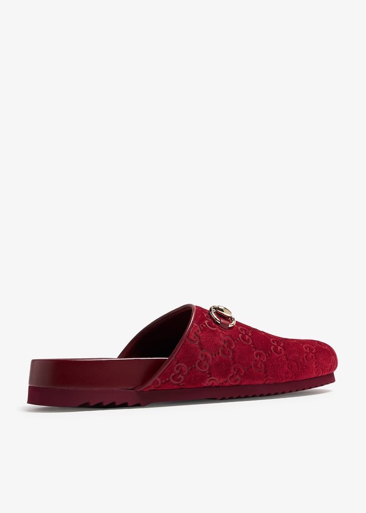 スリッポン GUCCI BURGUNDY LEATHER SLIPPERS Gucci Princetown Canvas Slippers | Saks Fifth Avenue