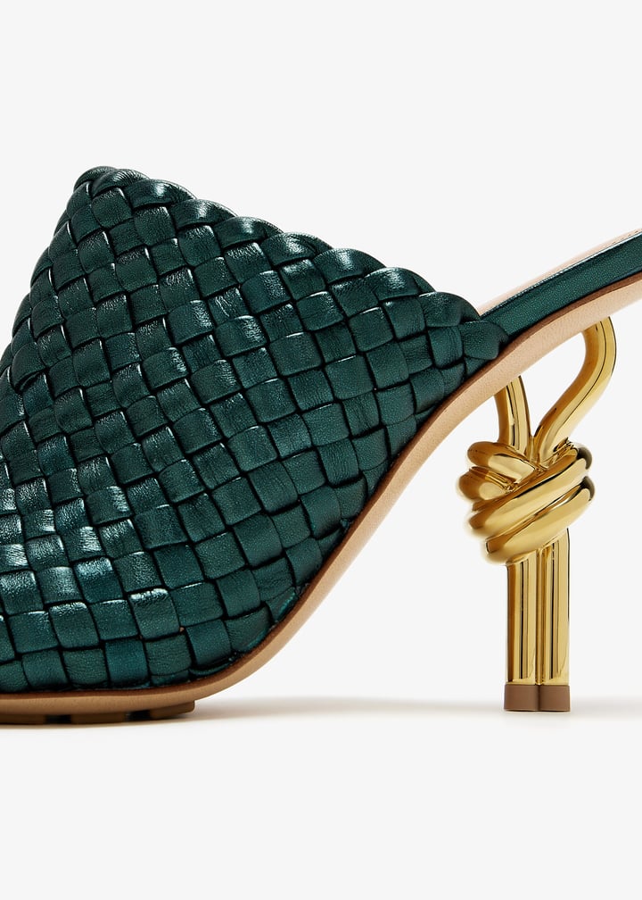 Bottega Veneta Knot intrecciato mules for Women - Green in