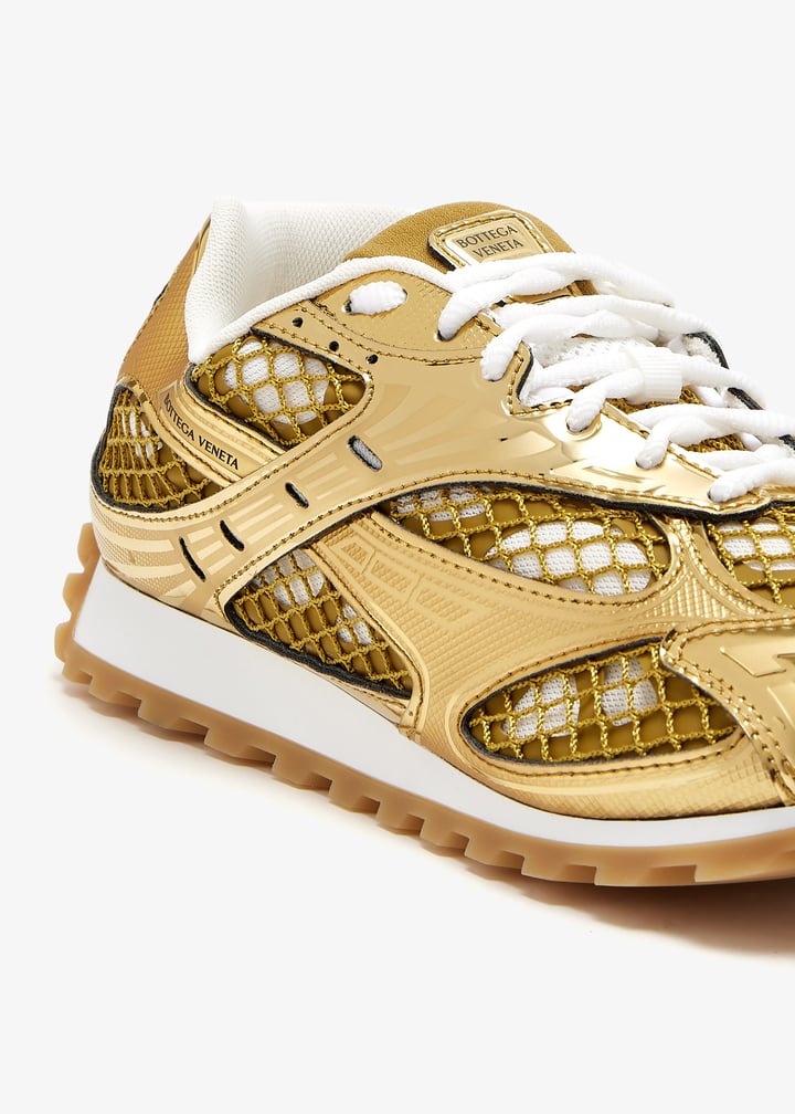 新作【Bottega Veneta】Orbit ランナースニーカー、ゴールド Orbit sneakers in gold - Bottega Veneta | Mytheresa