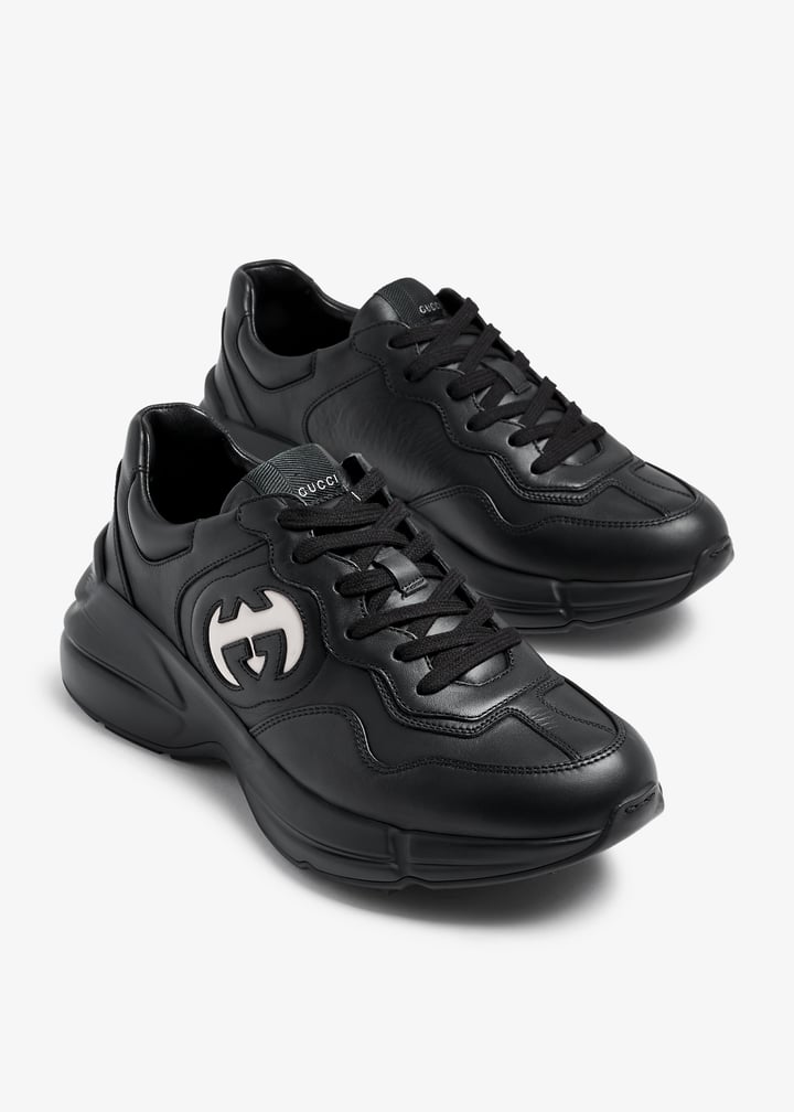 Black Gucci Rython Shoes Gucci Rhyton sneakers for Men - Black in KSA | Level Shoes