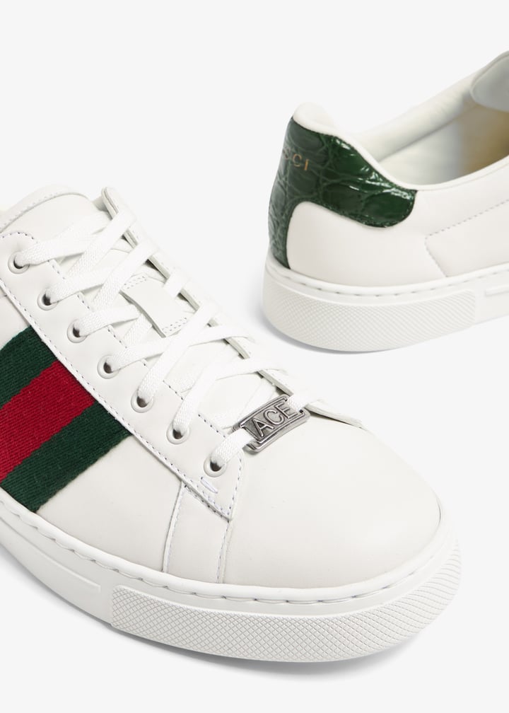 【送料&関税込】Gucci ace Low-top Sneakers Men's Gucci Ace sneaker with Web in white leather | GUCCI® PL