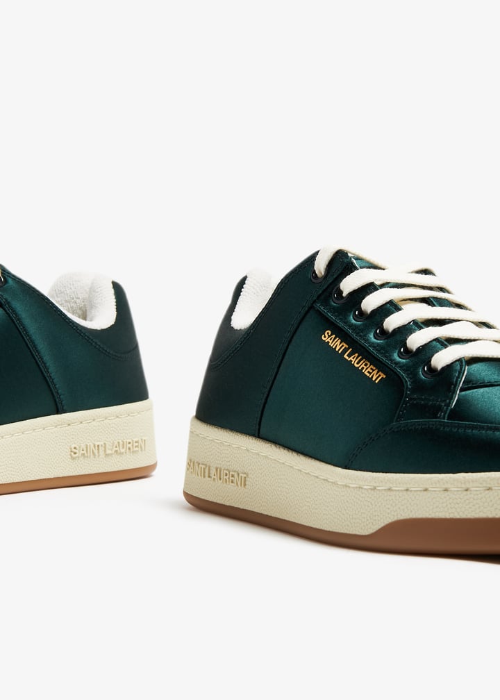 SAINT LAURENT SL 61 ロートップスニーカー グリーン 大人気 SL/61 sneakers in perforated leather | Saint Laurent | YSL US