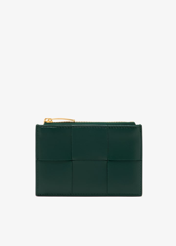 ファッション雑貨・小物その他 BOTTEGA VENETA CASSETTE ZIPPERED CARD CASE Bottega Veneta® Women's Cassette Zippered Card Case in Black