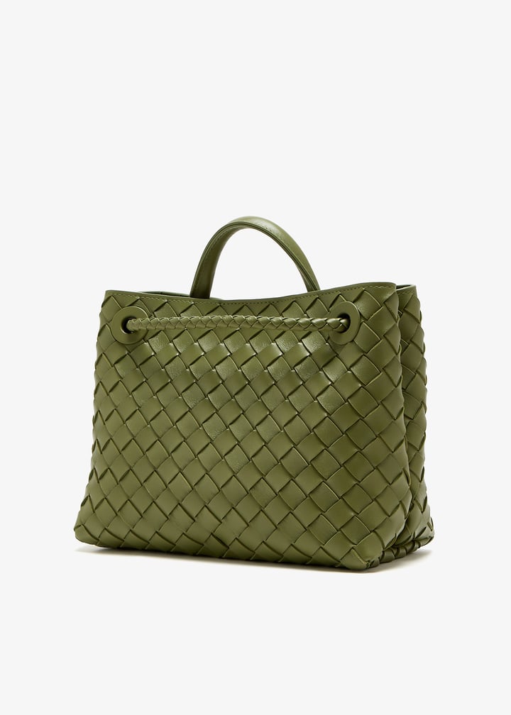トートバッグ Bottega Veneta Andiamo Small Green Suede Leather Handbag Andiamo Intrecciato Small suede tote bag in green - Bottega