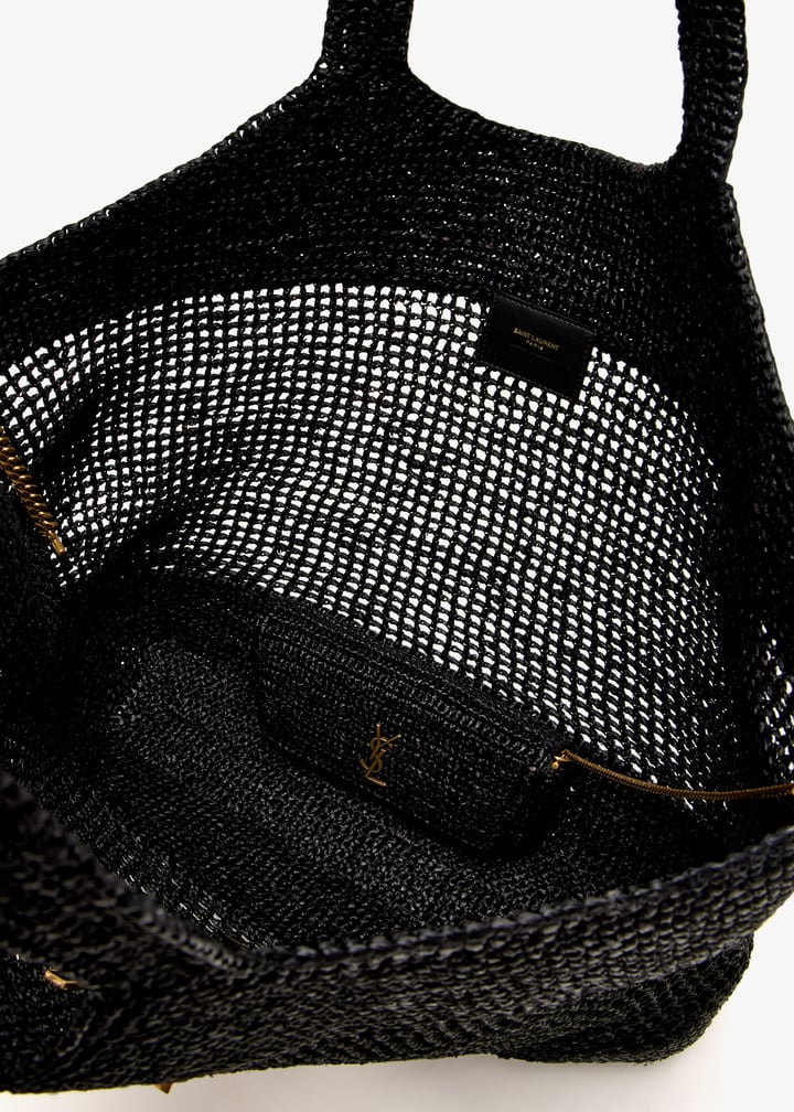 ＊送料・関税込み＊SAINT LAURENT Icare maxi ラフィア トート SAINT LAURENT Icare maxi ラフィア トートバッグ レザートリム